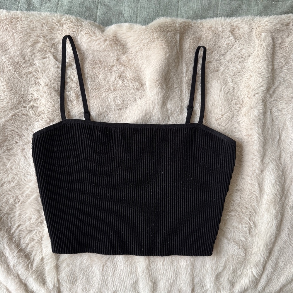 Black Ribbed Women's Top